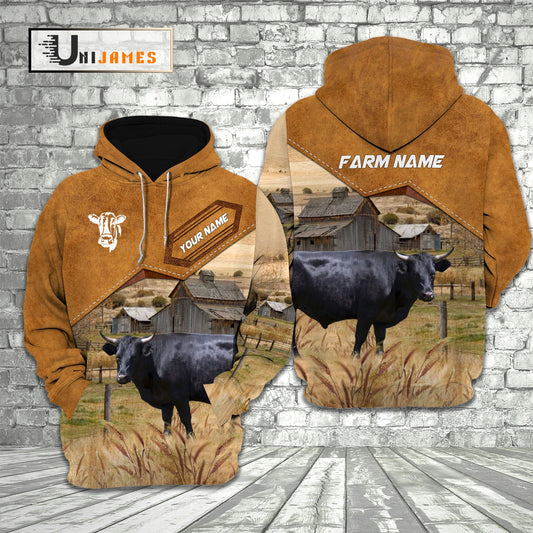 Uni Dexter Cattle Personalized Name Farming Life 3D Hoodie