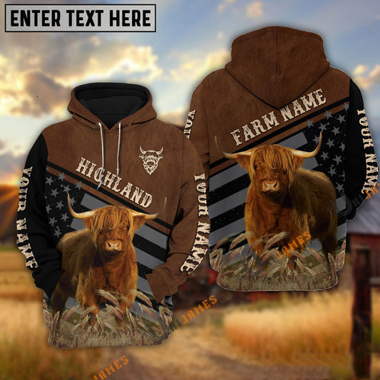 Uni Highland Black & Brown Flag Pattern Personalized Hoodie