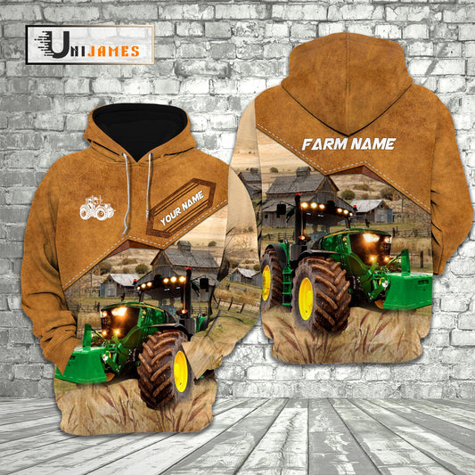 Uni Tractor Cattle Personalized Name Farming Life 3D Hoodie