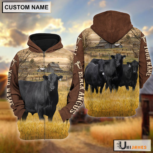 Uni Black Angus Brown Sleeve Personalized Hoodie