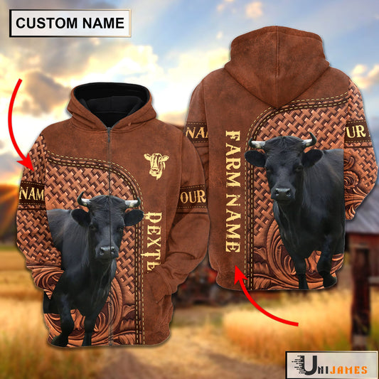 Uni Dexter Cattle Farming Life Personalized Name & Farm Name Hoodie