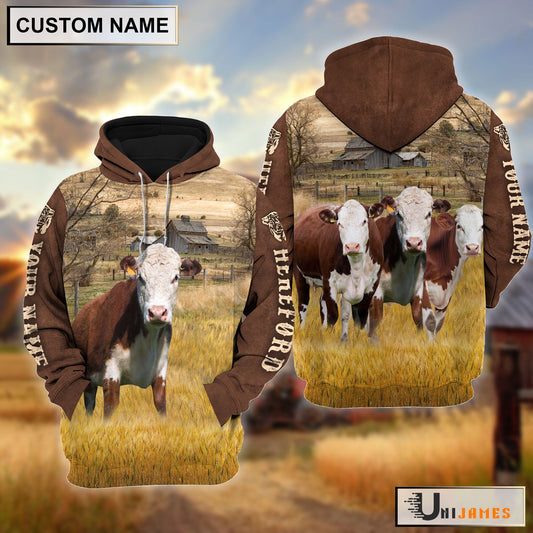 Uni Hereford Brown Sleeve Personalized Hoodie