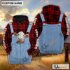 Uni Simmental Red Jeans Pattern Personalized Name 3D Hoodie