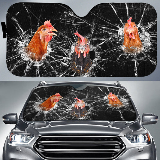 Uni Chicken Broken Glasses 3D Sun Shade