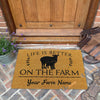 Uni Sheep Life Is Better On The Farm Custom Name Coir Doormat