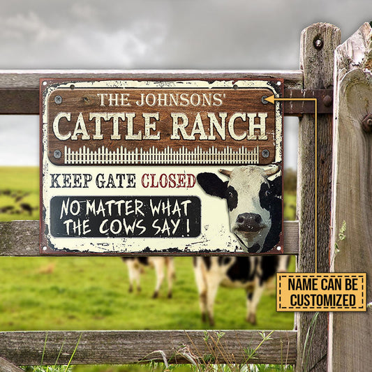 uni Customized Name Dairy Farm Cattle Keep Gate Closed All Printed 3D Metal Sign