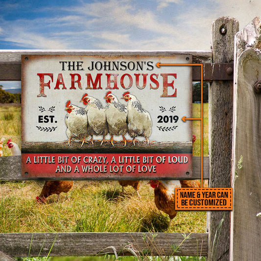 Personalized Chicken Farmhouse A Little Bit Of Customized Classic Metal Signs