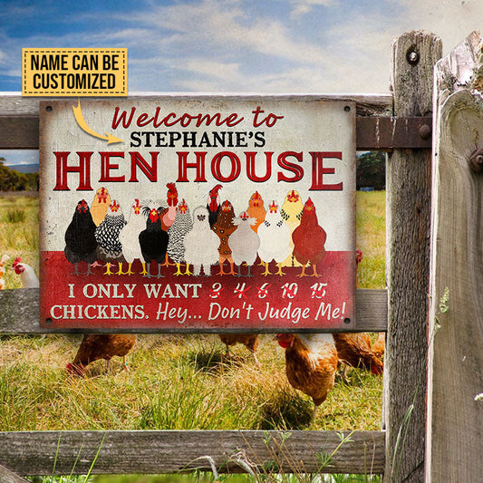 Chicken Coop Hen House Welcome Custom Classic Metal Signs