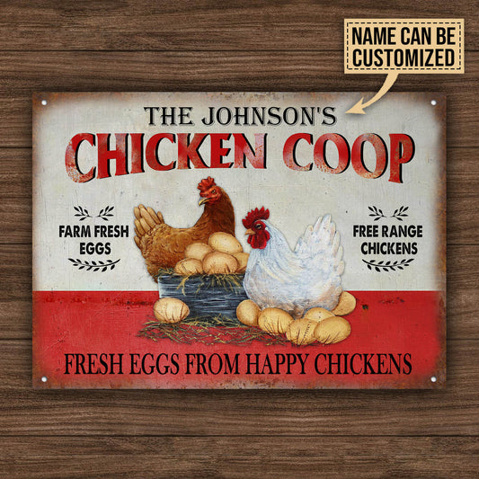 uni Customized Name Chicken Coop Farm Fresh Eggs Free Range Chickens All Printed 3D Metal Sign