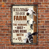 uni Personalized Name Brahman Cattle Welcome to our farm All Printed 3D Metal Sign