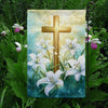 Uni Garden Flag 12" x 18" - Easter Cross & Lily Garden Flag