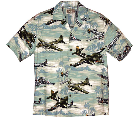 Uni Fight or Flight Green Hawaiian Shirt Aloha Shirt Short Sleeve Shirt Vacation Hawaiian Outdoor Vacation Hawaiian Shirt