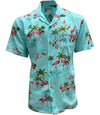Uni Fine Flamingos Lagoon Hawaiian Shirt Aloha Shirt Short Sleeve Shirt Vacation Hawaiian Outdoor Vacation Hawaiian Shirt