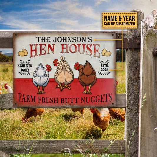 Personalized Chicken Hen House Nuggets Customized Classic Metal Signs