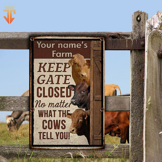 uni Personalized Beefmaster cattle Welcome to our farm All Printed 3D Metal Sign