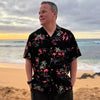 Uni Fine Flamingos Midnight Hawaiian Shirt Aloha Shirt Short Sleeve Shirt Vacation Hawaiian Outdoor Vacation Hawaiian Shirt