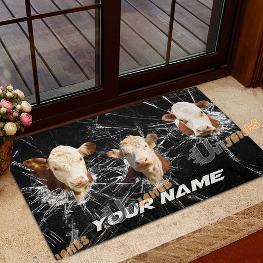 Uni Hereford Broken Glass Custom Name 3D Doormat