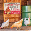 Personalized Chicken Fluffy Butt Hut Pink Customized Classic Metal Signs