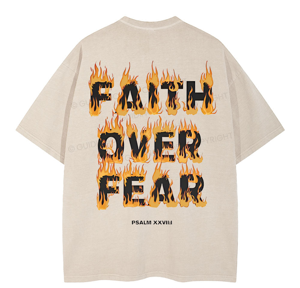 Faith Over Fear Christian Washed TShirt  