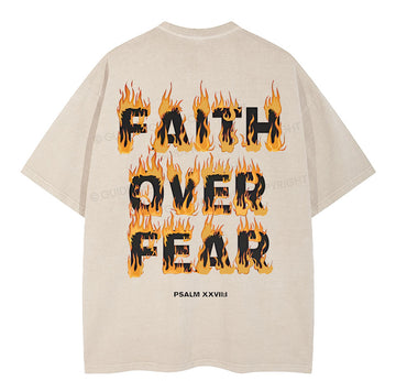 Faith Over Fear Christian Washed TShirt  