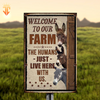 uni Personalized Donkey Welcome to our farm All Printed 3D Metal Sign