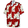 Uni Floral Garden Red   Aloha Shirt Short Sleeve Shirt Vacation Hawaiian Outdoor Vacation