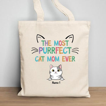 Sorry Most Purrfect Cat Mom Ever - Personalized Cat Tote Bag