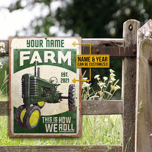 uni Customized Name Tractor Farm Est 2021 This is How We Roll All Printed 3D Metal Sign