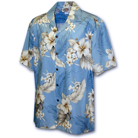 Uni Floral Garden Sky   Aloha Shirt Short Sleeve Shirt Vacation Hawaiian Outdoor Vacation