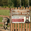 Personalized Farm Donkey Ranch Keep Gate Closed Custom Classic Metal Signs