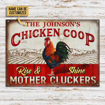 Personalized Farm Chicken Coop Rise And Shine Customized Metal Signs