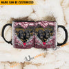 Uni Black Angus Couple Personalized Name Two Tone Mug