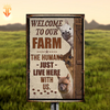 uni Personalized Alpaca Welcome to our farm All Printed 3D Metal Sign