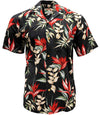 Uni Heliconia and Paradise Black   Aloha Shirt Short Sleeve Shirt Vacation Hawaiian Outdoor Vacation