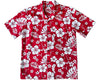 Uni Hibiscus Party Red Hawaiian Shirt Aloha Shirt Short Sleeve Shirt Vacation Hawaiian Outdoor Vacation Hawaiian Shirt