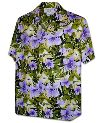 Uni Hibiscus Rainforest Purple   Aloha Shirt Short Sleeve Shirt Vacation Hawaiian Outdoor Vacation