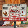 Personalized Chicken Coop Farm Fresh Eggs Customized Classic Metal Signs