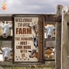 uni Personalized Goat Welcome to our farm All Printed 3D Metal Sign