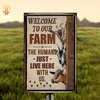 uni Personalized Goat Welcome to our farm All Printed 3D Metal Sign