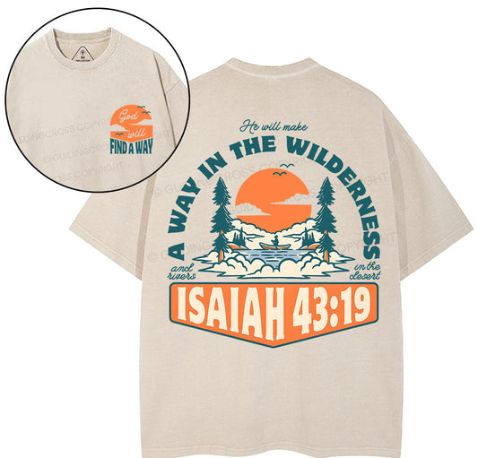 A Way In The Wilderness Christian Washed T-Shirt Sale - GuidingCross