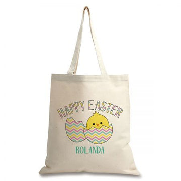 Happy Easter Personalized Canvas Tote