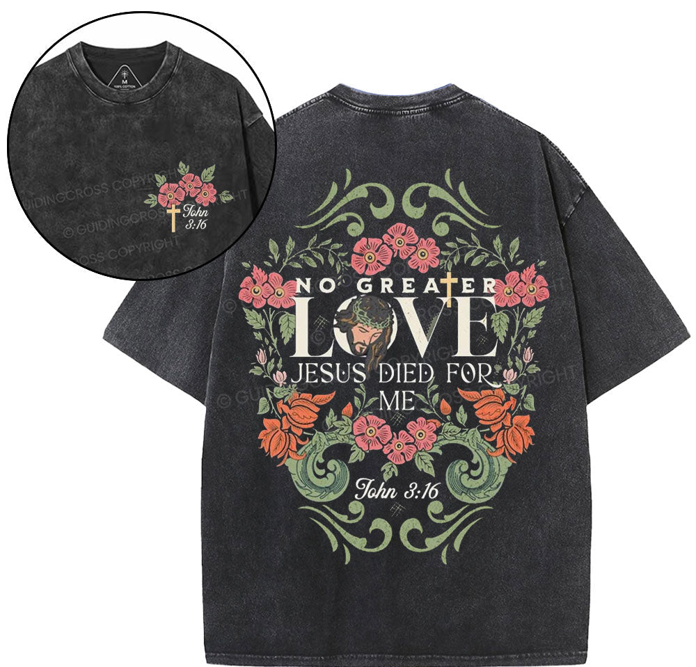No Greater Love Christian Washed TShirt  