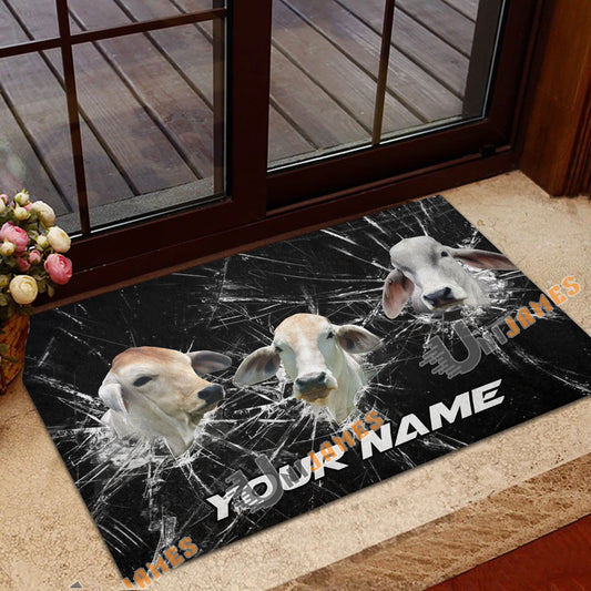 Uni Brahman Broken Glass Custom Name 3D Doormat