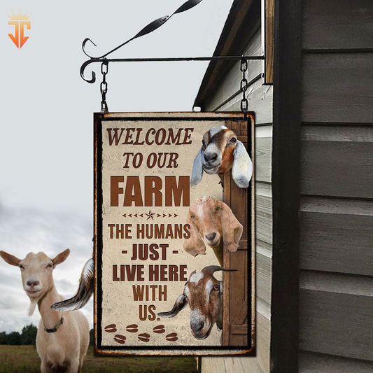 uni Personalized Nubian Goat Welcome to our farm All Printed 3D Metal Sign
