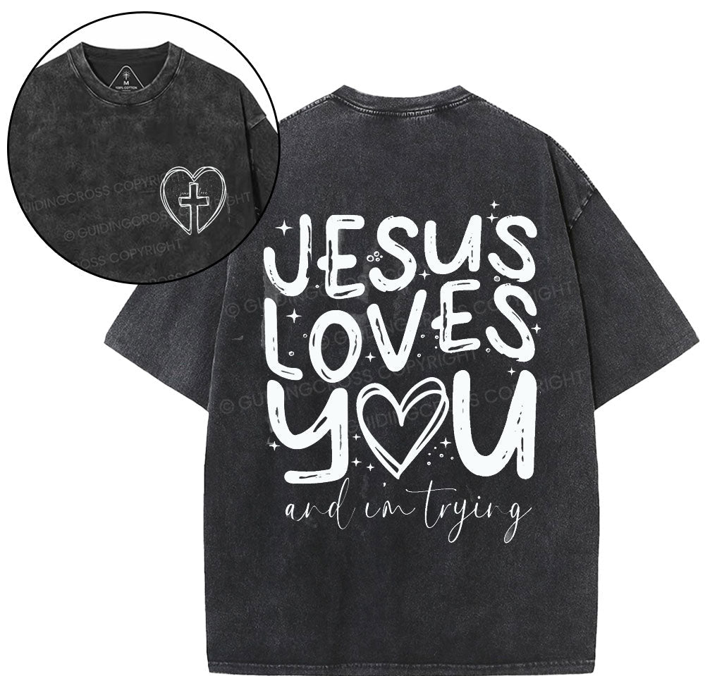 Jesus Love You Christian Washed T-Shirt Sale - GuidingCross