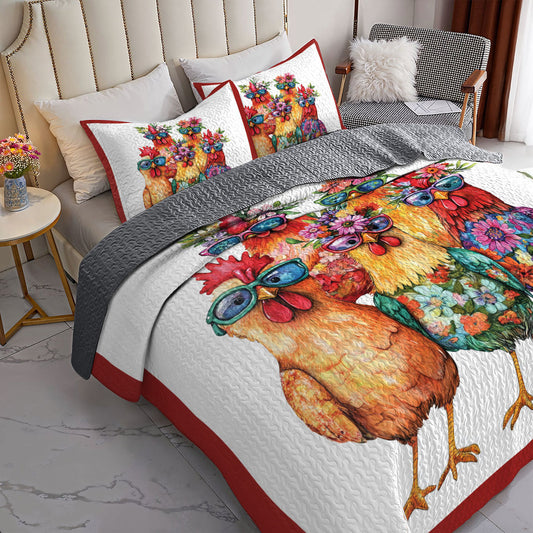 Uni All Season Quilt 3-Piece Set Chicken Gang