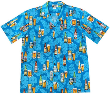 Uni Island Beers Blue Hawaiian Shirt Aloha Shirt Short Sleeve Shirt Vacation Hawaiian Outdoor Vacation Hawaiian Shirt
