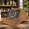 Uni Personalized Name Rustic Horse Leather Pattern Cap