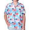 UniJames Men's Patriotic Cloud Flag Print Hawaiian Shirt