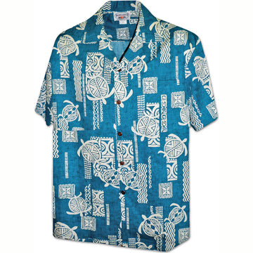 Uni Island Honu Teal Hawaiian Shirt Aloha Shirt Short Sleeve Shirt Vacation Hawaiian Outdoor Vacation Hawaiian Shirt